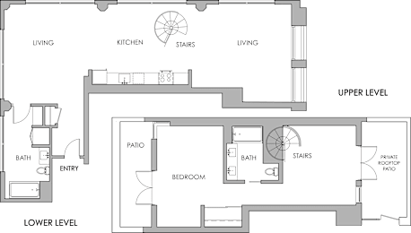 PH1 Studio Floorplan at Garment Lofts Apartments, California 90014