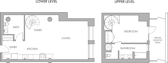 PH2 Studio Floorplan at Garment Lofts Apartments, Los Angeles, CA 90014