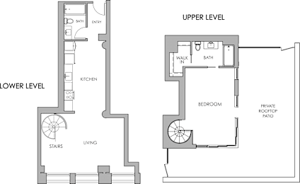 PH6 Studio Floorplan at Garment Lofts Apartments, Los Angeles, 90014