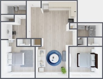 T-B1 Floor Plan at Palm Gardens @ Biscayne Gardens, North Miami, FL