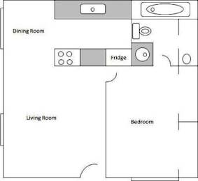  Floor Plan 1bd 1bath