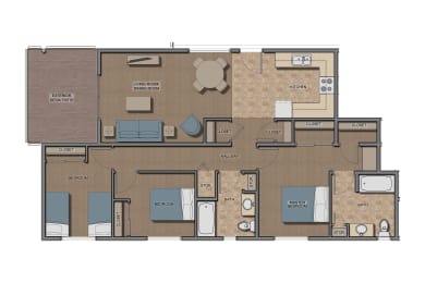  Floor Plan Three-Bedroom