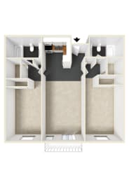 3 CV 2x2 3D Floorplan_Unfurnished