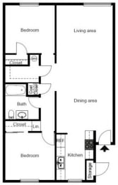 this is a diagram of the floor plan of a small house