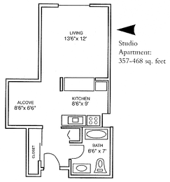  Floor Plan Studio - Income Restrictions Apply