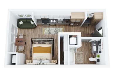 Studio 1 bath X at Slabtown Square Apartments, Portland , Oregon