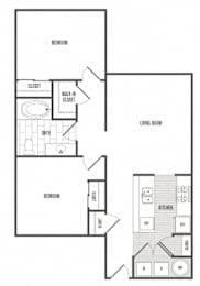 A black and white image of a floor plan for a home.