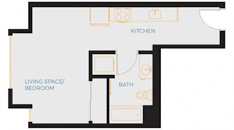 a conceptual diagram of a floor plan of a living space