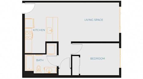 a floor plan of a sq ft apartment
