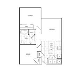 A black and white image of a floor plan for a home.