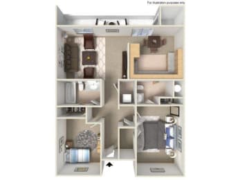 Oak Creek 2Bedroom_Lower_Floor Plan