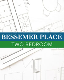 Place holder for 950 square foot 2 bedroom floor plan with blue print and text