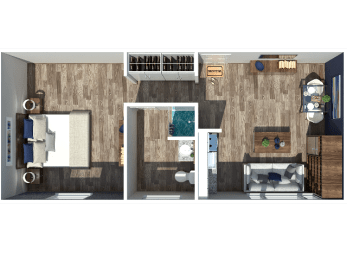 1-bedroom, 1-bathroom, 500 square foot apartment at The Flats at Jackson Square