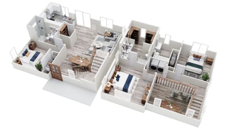 3-bed, 3-bath 1,432 square foot Haven floor plan at Sanctuary at Indian Creek