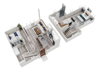 2-bed, 2-bath 1,164 square foot Retreat floor plan at Sanctuary at Indian Creek