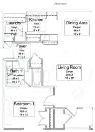 1 Bedroom Floorplan