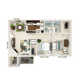 2 bed 2 bath at Eastchester Ridge Apartments, High Point, North Carolina