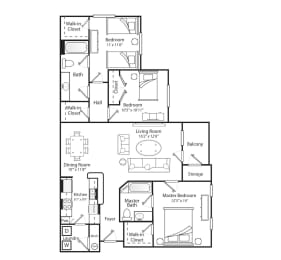 Floor plan 3 bed 2 bath