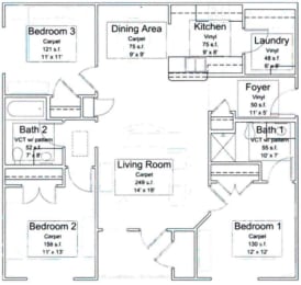 3 Bedroom Floorplan