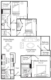 Three Bedroom Two Bath 1350 Square Feet