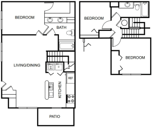 Three Bedroom Two Bathroom Floor Plan 1289