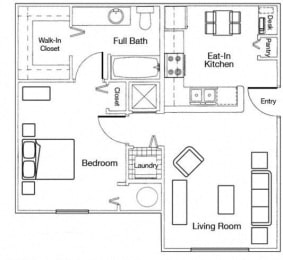 1 Bedroom Floor Plan