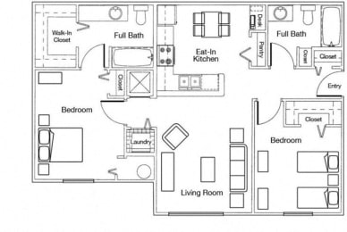 2 Bedroom Floor Plan