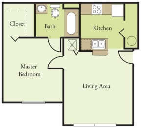 One Bedroom One Bathroom Floor Plan
