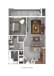 1 bedroom 1 bathroom floorplan