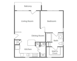 1 bedroom 1 bathroom floorplan