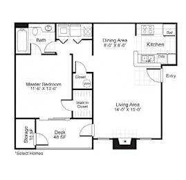 1 bed 1 bath B at Paces Pointe Apartment Homes, Matthews, 28105