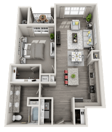 1 bed 1 bath A at Foxwood Apartments, Raleigh-Durham, North Carolina