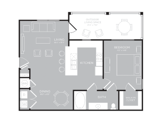1 bedroom 1 bathroom floorplan