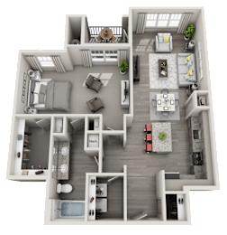 1 bed 1 bath B at Foxwood Apartments, Raleigh-Durham