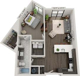 a floor plan of a 1 bedroom apartment at the carillon in miami
