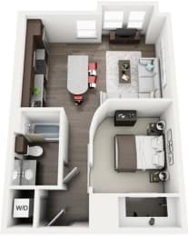 One bedroom floorplan