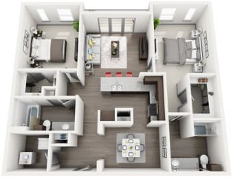 Two bedroom floorplan