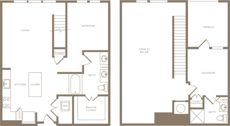 Two Bedroom Two Bathroom Floorplan 984