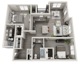 2 bed 2 bath A at Foxwood Apartments, North Carolina, 27616