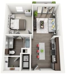 One bedroom floorplan
