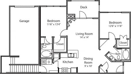 A black and white image of a house floor plan.