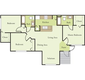 Three Bedroom Two Bathroom Floor Plan