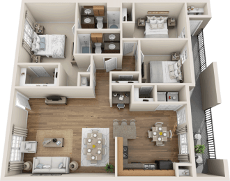 C2 Floor Plan 3 bedroom 2 bath