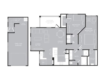 Two bedroom floorplan