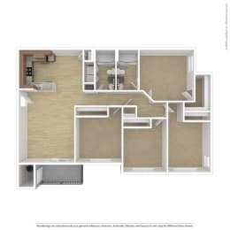 4 Bedroom 2 Bathroom Floor Plan