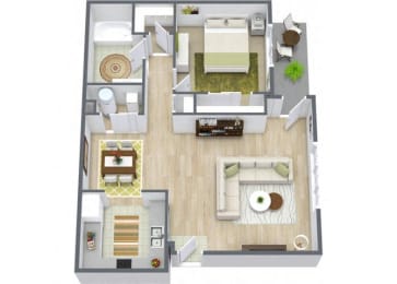 Floor Plan  One Bedroom One Bathroom Floor Plan
