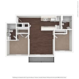 2 Bedroom 2 Bathroom Floor Plan