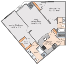 Floor plan 2 bed 2 bath