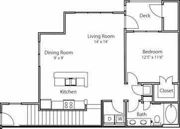 A black and white image of a house floor plan.