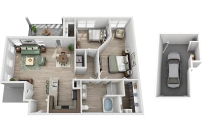 2 bedroom 1 bathroom floorplan